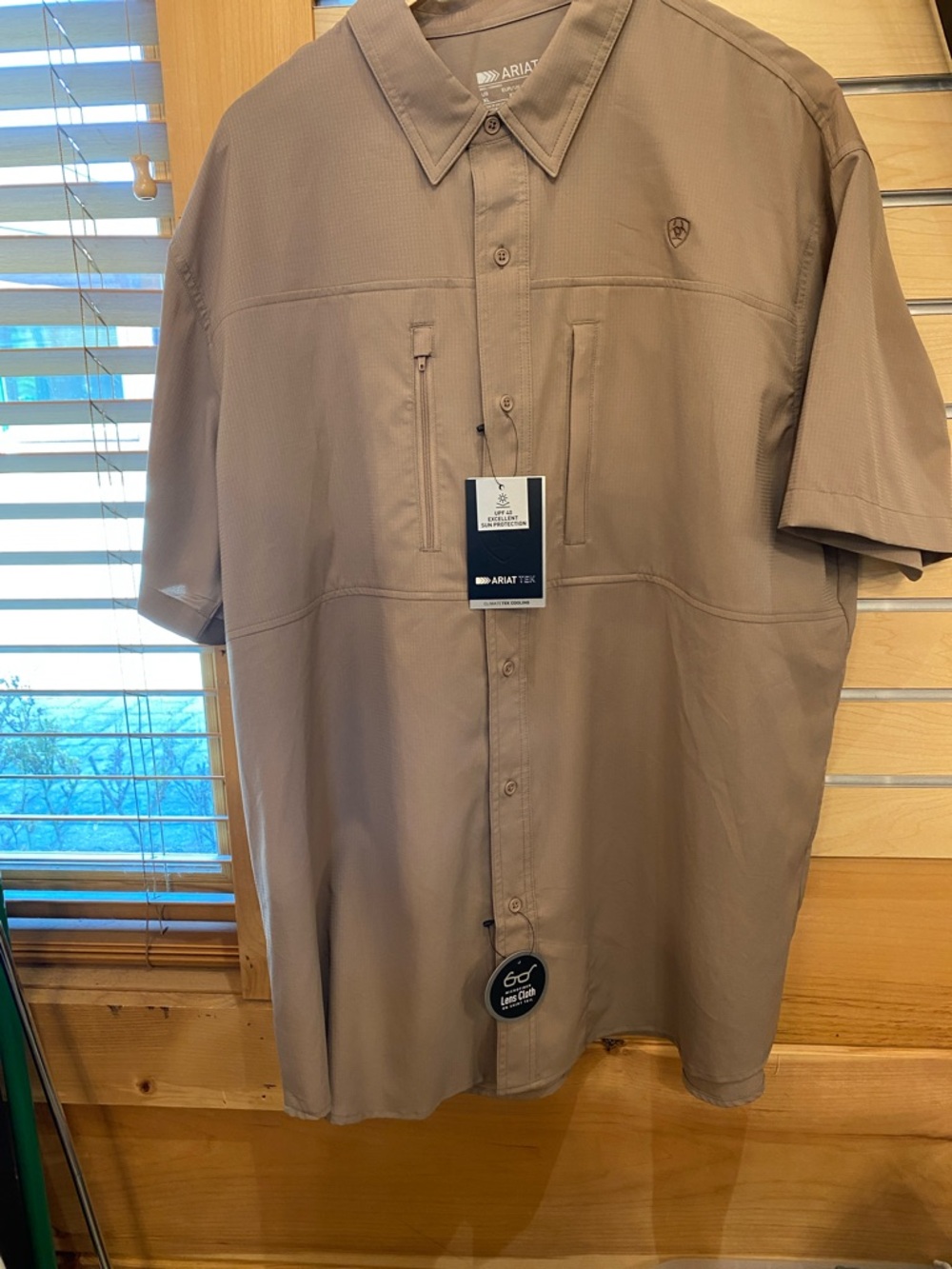 Ariat Men's Short Sleeve Button-Down Shirt in Taupe Brown